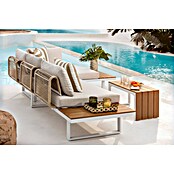 Conjunto de muebles Lynne (3 pzs., Aluminio/Polywood/Poliéster, Blanco/Beige) | BAUHAUS