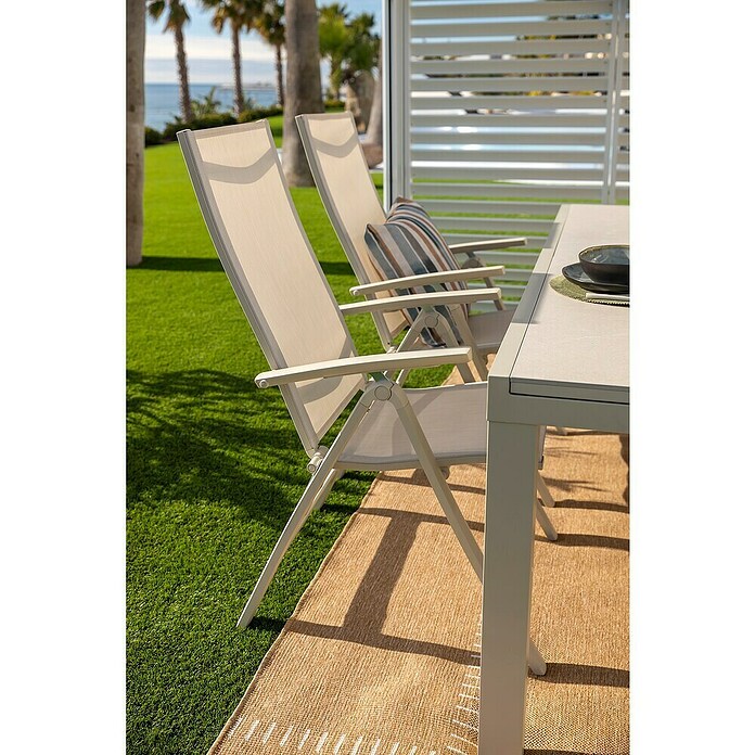 Sunfun Maja Sillón de posiciones (Aluminio, Respaldo regulable, Beige, An x Pr x Al: 61 x 68 x 110 cm) | BAUHAUS