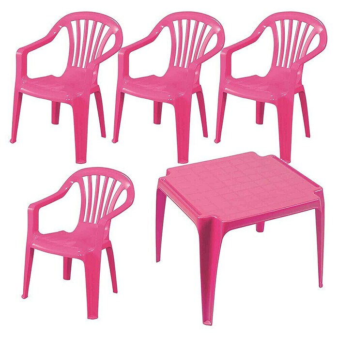 Progarden Kinder-Gartenmöbel-Set (Pink, Kunststoff) | BAUHAUS