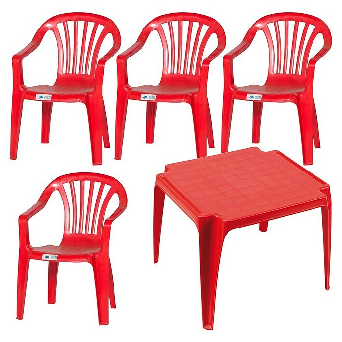 Progarden Kinder-Gartenmöbel-Set (Rot, Kunststoff) | BAUHAUS