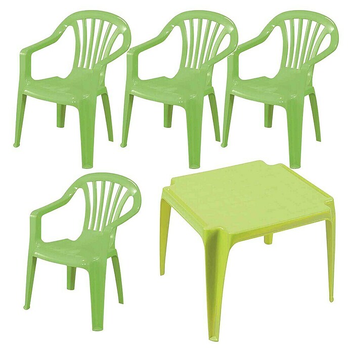 Progarden Kinder-Gartenmöbel-Set (Grün, Kunststoff) | BAUHAUS