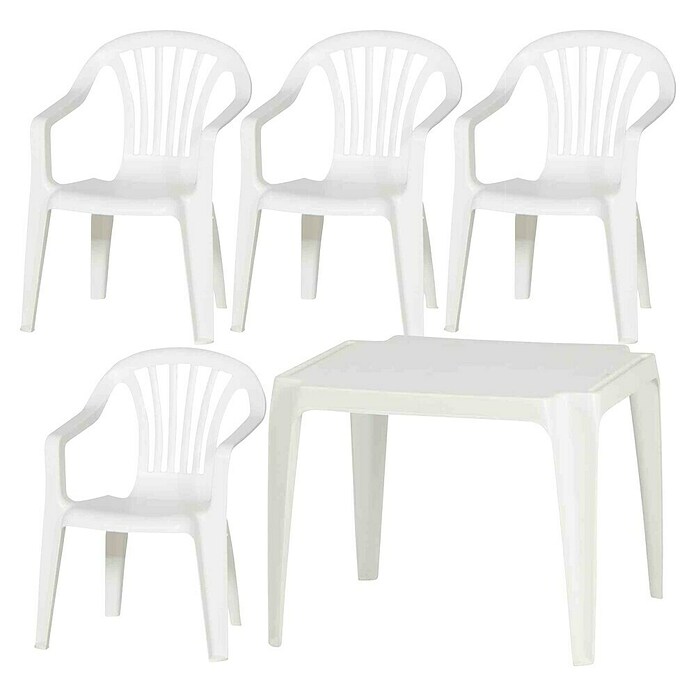 Progarden Kinder-Gartenmöbel-Set (Weiß, Kunststoff) | BAUHAUS