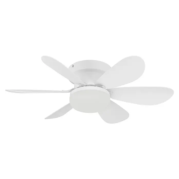 Eglo Deckenventilator Clovelly - 52 cm, 12 W, Warmweiß - Weißer Deckenventilator mit fünf Flügeln und integrierter Leuchte.