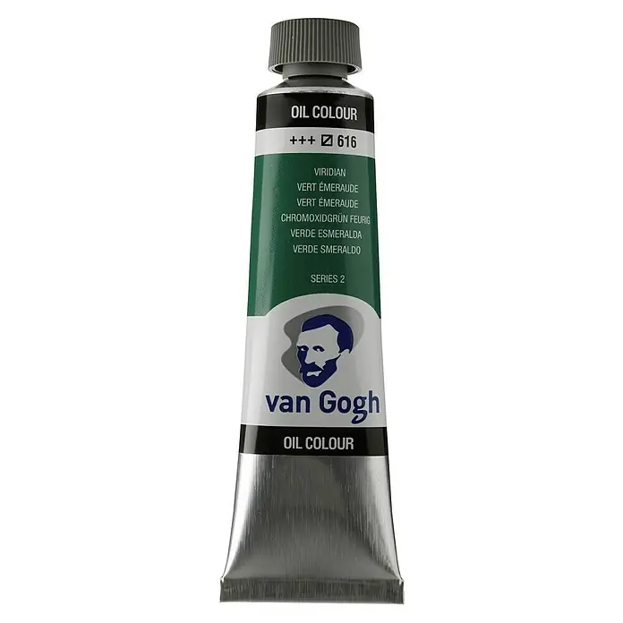 Talens Van Gogh Pintura al óleo - Verde esmeralda, 40 ml, Tubo - Un tubo de pintura al óleo Van Gogh en color Viridian, ideal para artistas y aficionados que buscan calidad y colores vibrantes.