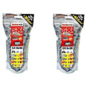 Fischer Set de tacos SX Big Pack (Ø x L: 6 x 30 mm, Nylon, 240 uds.)