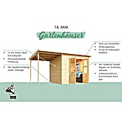 Karibu Gartenhaus Timmo (Außenmaß inkl. Dachüberstand (B x T): 329 x 142 cm, Holz, Natur, Mit Anbau) | BAUHAUS
