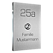 Heidemann Klingeltaster Designline Platte M mit Personalisierung (Mit Namensschild, Konfigurierbar (Anthrazit, Grau), Drahtgebunden, 100 x 100 x 2 mm, Edelstahl) | BAUHAUS