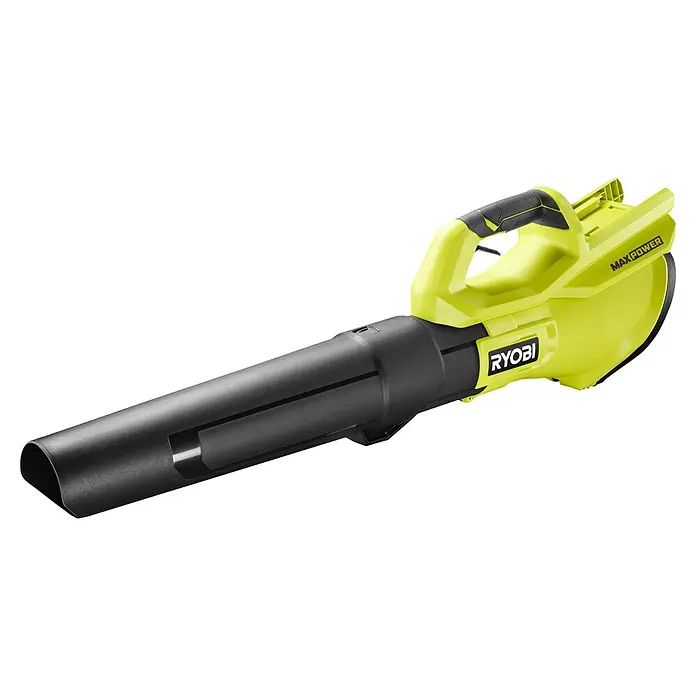 Ryobi Max Power Akku-Gebläse RY36BLB - 36 V, Ohne Akku, Blasgeschwindigkeit: 193 km/h - Limettengrüner und schwarzer Ryobi MAX POWER Laubbläser.