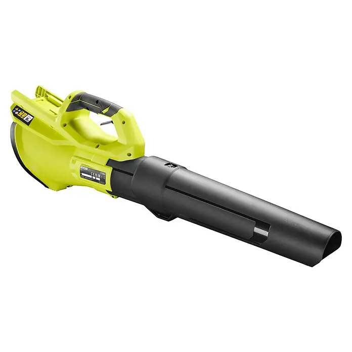 Ryobi Max Power Akku-Gebläse RY36BLB - 36 V, Ohne Akku, Blasgeschwindigkeit: 193 km/h - Limettengrüner und schwarzer Akku-Laubbläser mit langem Rohr.
