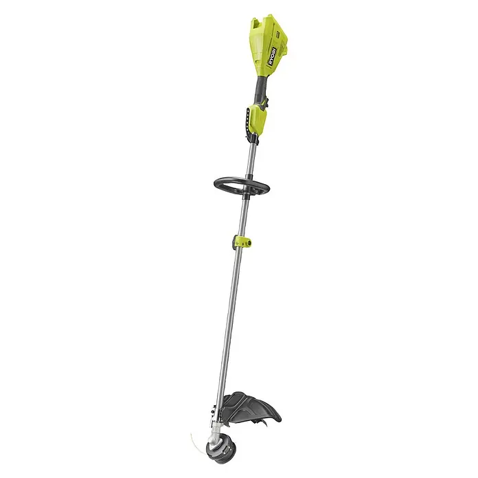 Ryobi Max Power Akku-Rasentrimmer RY36LT38A - 36 V, Li-Ionen, Ohne Akku, Schnittbreite Faden: 38 cm - Ryobi Akku-Rasentrimmer in Limettengrün, Schwarz und Silber, mit verstellbarem Griff und Schutzhaube.