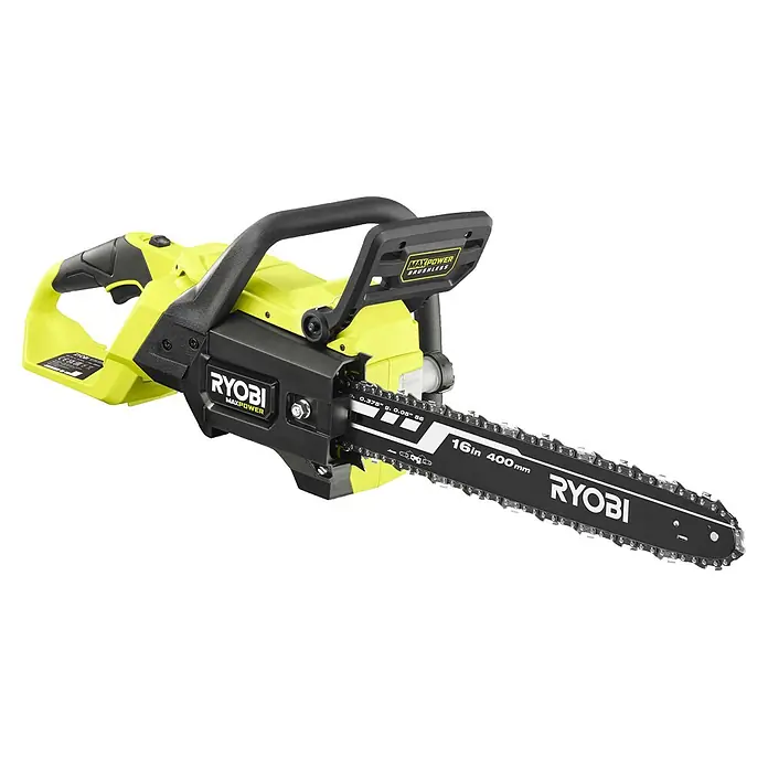 Ryobi Max Power Akku-Kettensäge RY36CSX40C - 36 V, Li-Ionen, Ohne Akku, Schwertlänge: 40 cm - Ryobi MaxPower bürstenlose Kettensäge in Grün und Schwarz mit einer 16-Zoll (400mm) Schiene.