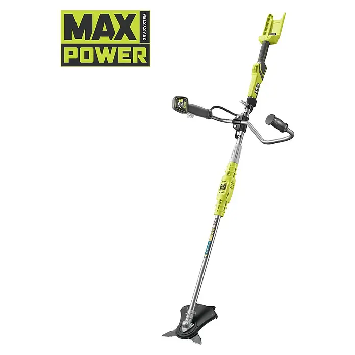 Ryobi Max Power Akku-Motorsense RBC36X26BG2 - 36 V, Ohne Akku, Schnittbreite Faden: 30 cm, Schnittbreite Messer: 26 cm - Ryobi MAX POWER 36V System Akku-Freischneider mit limettengrünem Gehäuse, Zweihandgriff und Metallklinge.
