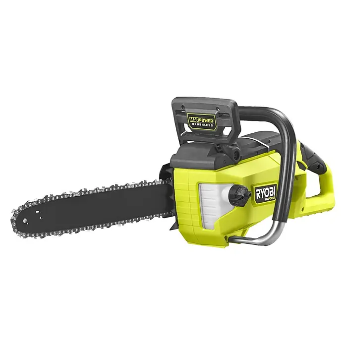 Ryobi Max Power Akku-Kettensäge Edge RY36CSX40D - 36 V, Ohne Akku, Schwertlänge: 40 cm - Limettengrüne und schwarze Akku-Kettensäge mit silberner Führungsschiene und scharfer Kette, zum kraftvollen Schneiden.