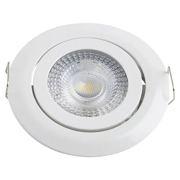 Alverlamp Foco empotrable MiaLuz - 5 W, Ø x Al: 82 cm x 30 mm, Blanco, 5 ud. - Foco empotrable LED blanco con lente transparente texturizada, listo para instalación en techo.