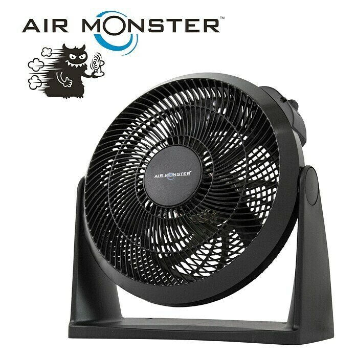 Air Monster BodenventilatorSchwarz, Durchmesser: 30 cm, 45 W Front View