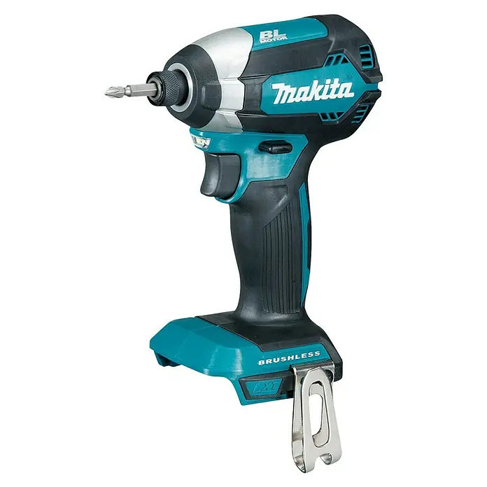 Makita LXT 18V Llave de impacto de batería DTD153Z - 18 V, Sin batería, 170 Nm - Taladro de impacto inalámbrico Makita turquesa y negro, con punta plateada y clip para cinturón, con motor sin escobillas.