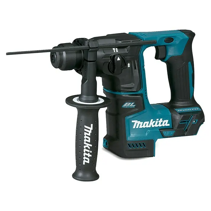 Makita LXT 18V Martillo perforador de batería DHR171Z - 18 V, Sin batería, 1,2 J - Taladro percutor a batería Makita turquesa y negro, con empuñadura auxiliar y tope de profundidad para un trabajo preciso.