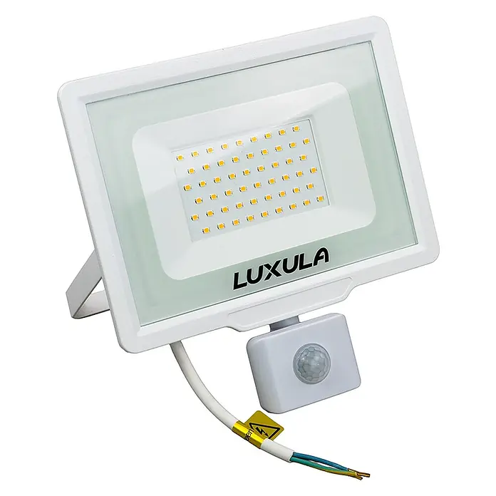 Luxula LED-Sensor-Strahler - 50 W, 5.000 lm, 4.000 K, L x B x H: 21,7 x 4,5 x 23 cm, IP65