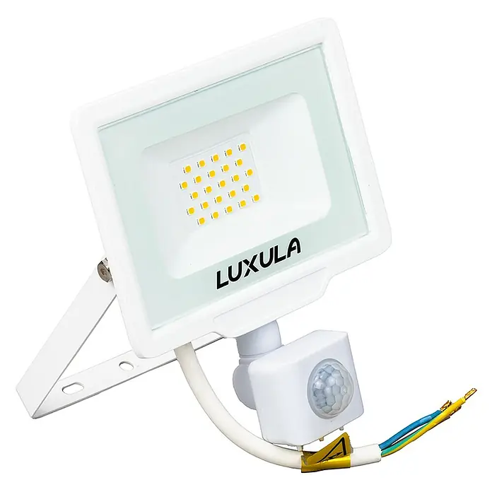Luxula LED-Sensor-Strahler - 20 W, 2.000 lm, 3.000 K, L x B x H: 14,3 x 5,5 x 18 cm, IP65