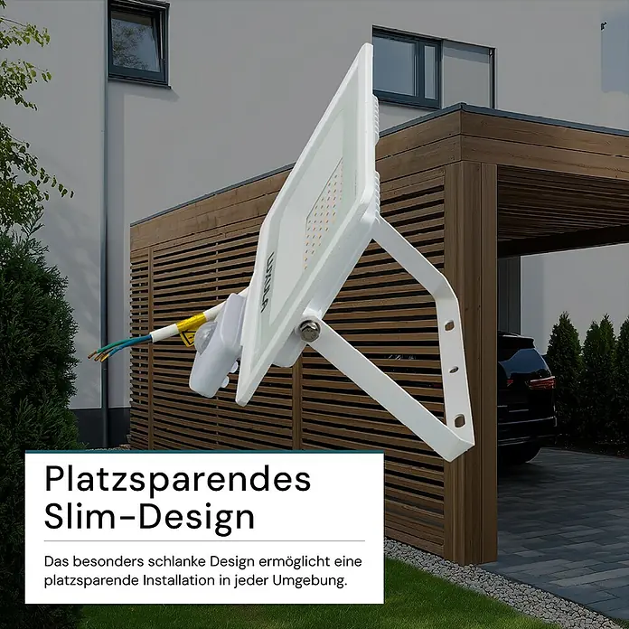 Luxula LED-Sensor-Strahler - 50 W, 5.000 lm, 4.000 K, L x B x H: 21,7 x 4,5 x 23 cm, IP65