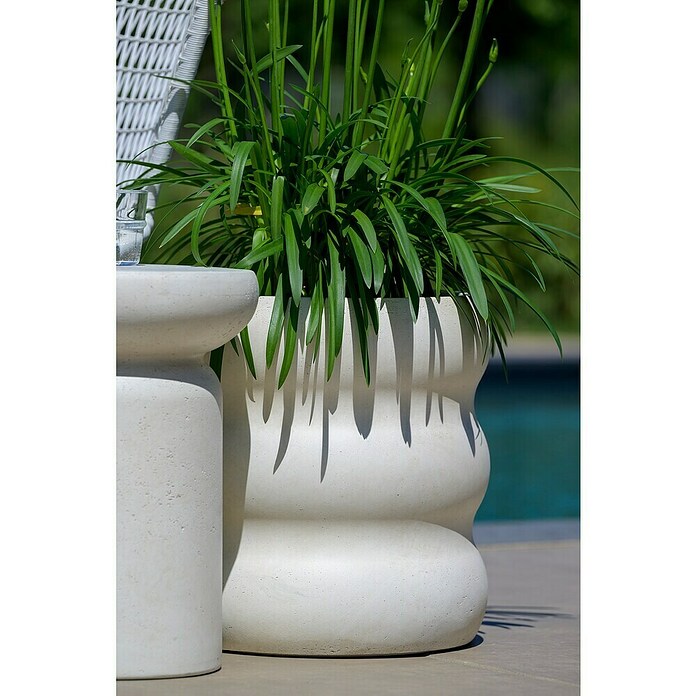 Plantenpot Tennessee (Buitenmaat (Ø x h): 32 x 34 cm, Samengesteld materiaal, Ecru) | BAUHAUS