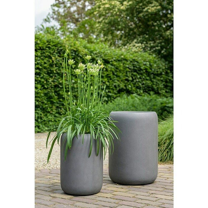 Plantenpot Edinburgh (Buitenmaat (Ø x h): 32 x 45 cm, Samengesteld materiaal, Antraciet) | BAUHAUS