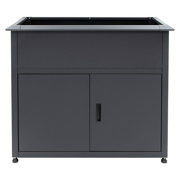 Plats Hochbeet mit Unterschrank (106 x 56 x 85 cm, Metall, Anthrazit) | BAUHAUS