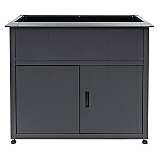 Plats Hochbeet mit Unterschrank (106 x 56 x 85 cm, Metall, Anthrazit)