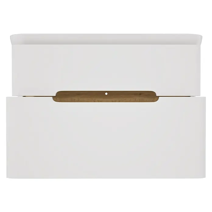 VitrA Sento Badmöbel-Set Sento - 98 cm, Weiß, 2 Schubladen - Weißer Schubladenfront mit horizontalem Holzgriff.
