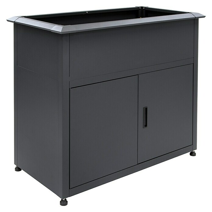 Plats Hochbeet mit Unterschrank (106 x 56 x 85 cm, Metall, Anthrazit) | BAUHAUS