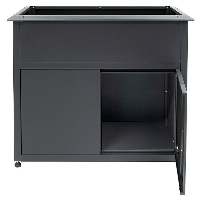 Plats Hochbeet mit Unterschrank (106 x 56 x 85 cm, Metall, Anthrazit) | BAUHAUS