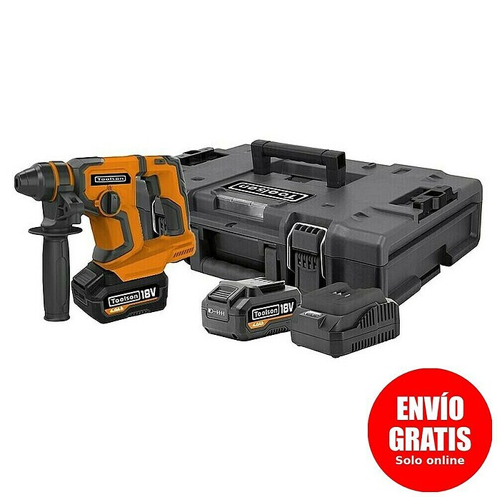 Toolson Martillo cincelador de batería PRO-HBD (18 V, 1 batería, 4 Ah, Máx. Energía de percusión: 1,5 J, Alojamiento SDS-Plus) | BAUHAUS