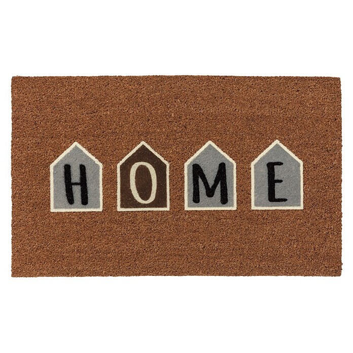 Astra Coco Design Kokosfußmatte (Home, Kokosbraun/Schwarz/Weiß, 75 x 45 cm, 100 % Kokos)