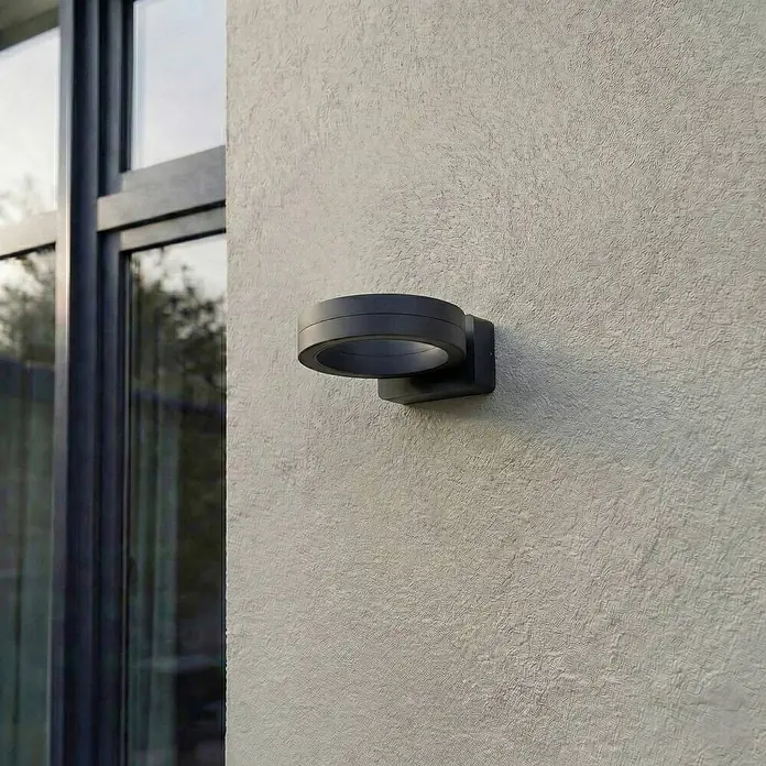 Lindby Außenwandleuchte Selviro - 24,3 x 20 x 10 cm, schwarz, schwarz, IP65