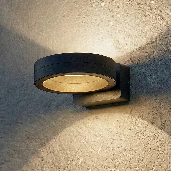 Lindby Außenwandleuchte Selviro - 24,3 x 20 x 10 cm, schwarz, schwarz, IP65