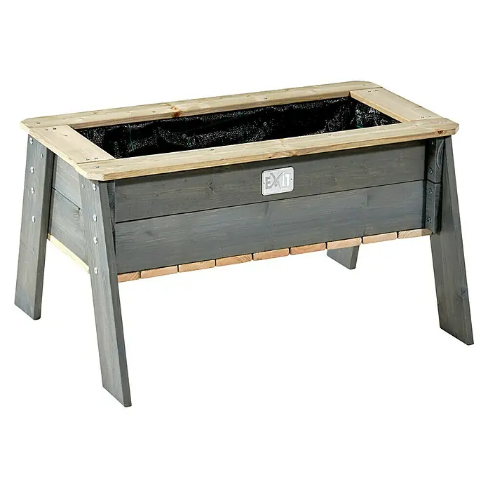 Exit Aksent Hochbeet - 68 x 94 x 50 cm, Holz, Grau - Graues Hochbeet aus Holz mit heller Holzeinfassung.