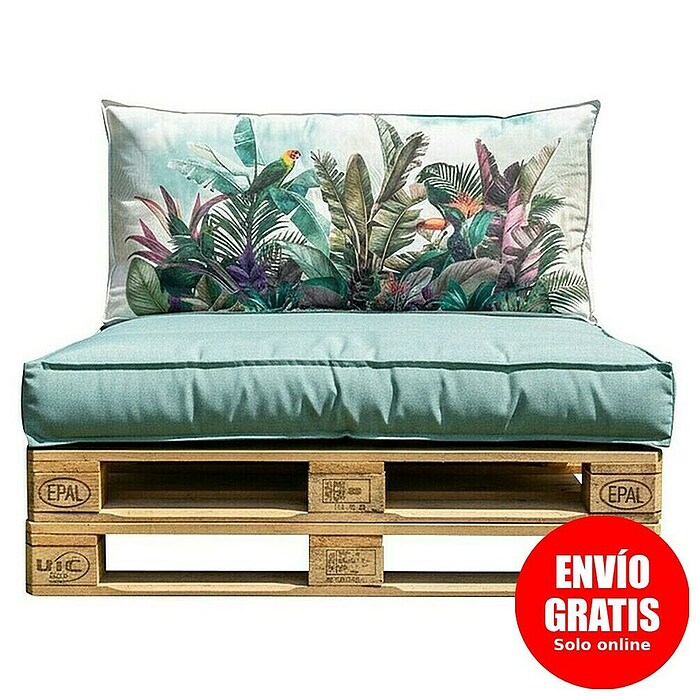 Set cojines para palet Selva (120 x 80 x 16 cm, Multicolor, 50% algodón 50% poliéster, 2 ud.) | BAUHAUS
