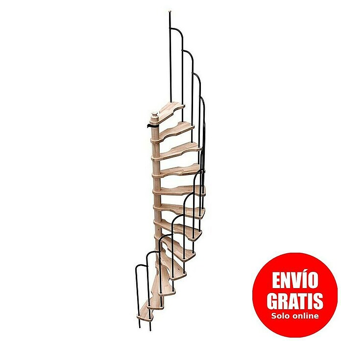 Sogem Escalera de caracol Saturne (Haya, Diámetro: 120 cm, Negro, Altura de planta: 276 cm) | BAUHAUS