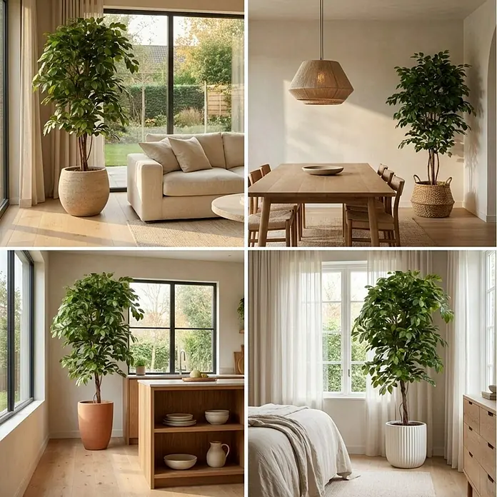Florora Kunstpflanze Ficus Ranke - Höhe: 140 cm, Holz