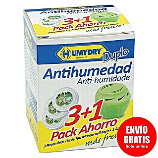 Humydry Pack deshumidificador Duplo 3+1 (Manzana, 3 ud.)