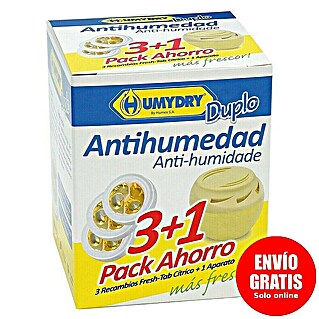 Humydry Pack deshumidificador Duplo 3+1 (Limón, 3 ud.)