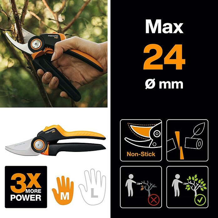 Fiskars X-series Gartenschere Bypass P921 (Bypass, Max. Aststärke: 24 mm) | BAUHAUS