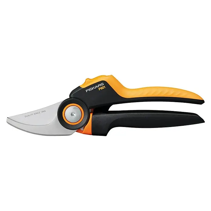Fiskars X-series Gartenschere - Bypass, Max. Aststärke: 24 mm - Schwarze und gelbe Fiskars P921 Gartenschere mit scharfer Metallklinge zum Beschneiden.