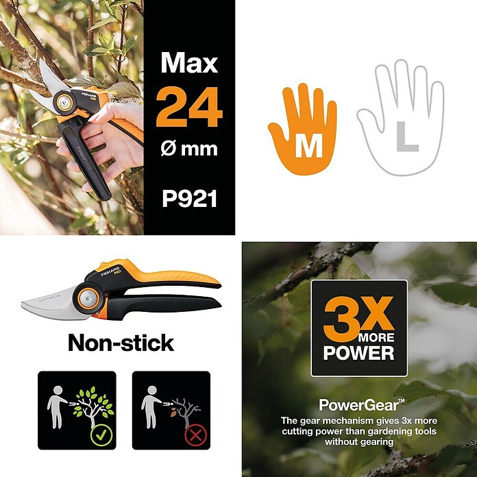 Fiskars X-series Gartenschere Bypass P921 (Bypass, Max. Aststärke: 24 mm) | BAUHAUS
