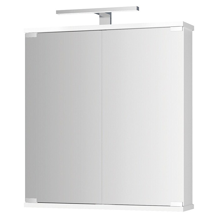 Jokey Led-spiegelkast (b x h: 65 x 14,3 cm, Met verlichting, MDF, Wit)