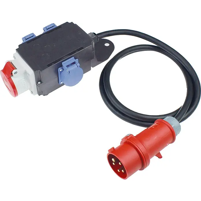 as-schwabe Baustromverteiler MIXO-Adapter ENZ - Anzahl CEE-Steckdosen: 1 Stk., Anzahl Steckdosen Schuko: 3 Stk., IP44