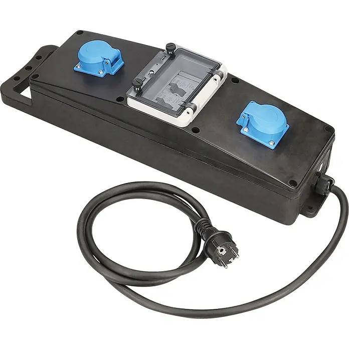 as-schwabe Baustromverteiler S23 - Anzahl CEE-Steckdosen: 0 Stk., Anzahl Steckdosen Schuko: 2 Stk., IP44
