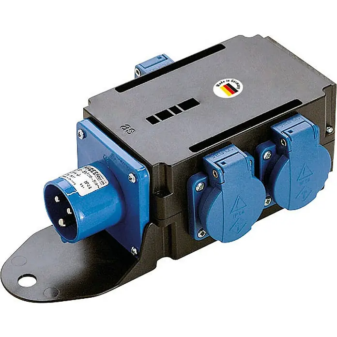 as-schwabe Baustromverteiler MIXO Stromverteiler WESER - Anzahl CEE-Steckdosen: 0 Stk., Anzahl Steckdosen Schuko: 3 Stk., IP44