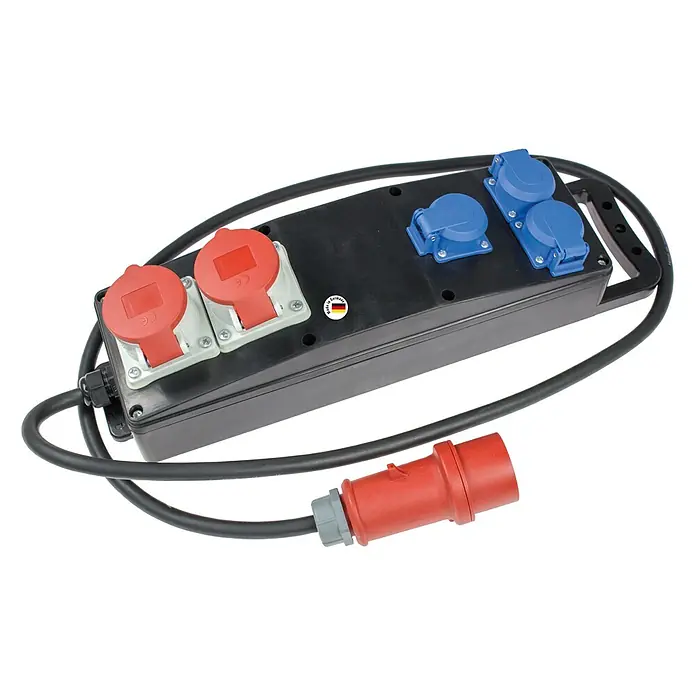 as-schwabe Baustromverteiler S4 - Anzahl CEE-Steckdosen: 2 Stk., Anzahl Steckdosen Schuko: 3 Stk., IP44