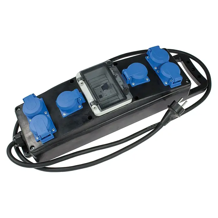 as-schwabe Baustromverteiler S1+ - Anzahl CEE-Steckdosen: 0 Stk., Anzahl Steckdosen Schuko: 6 Stk., IP44